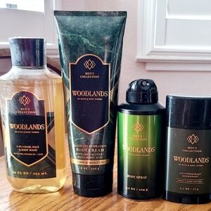 🛍BOGO 50% OFF💚🧴🛁 NWT‼️Bath & Body Works Men's "Woodlands" 4-piece Collection